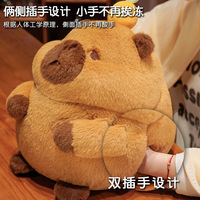 BT mignon Capybara peluche poupée oreiller jouets avec couverture en flanelle double usage 2en 1 climatisation couverture bureau voiture sommeil oreiller