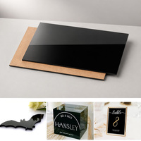 Plaque acrylique miroir noire, feuille acrylique coulée effet miroir 1/8 pouce pour découpe laser CO2, bord poli, design DIY, plaques dorées pour artisanat