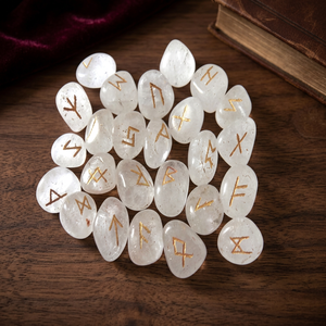 Set de Runas de Piedras Preciosas Mixtas, Runas Elder Futhark Grabadas, Piedras de Cristal Talladas a Mano, Set de Sanación Feng Shui - Product Image 5