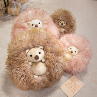 Peluche personnalisée hérisson et panda, jouets en peluche mignons, jouets doux Kawaii personnalisés pour enfants, cadeau, décoration de chambre, vente en gros OEM