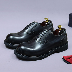 British-style business formal leather <b>shoes</b> for men - genuine cowhide, retro leather, Oxford style, wedding <b>shoes</b>, lightweight - Product Image 4