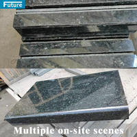 Dalle de granit vert étoilé poli, affûté, flammé et tumblé pour comptoirs de cuisine modernes, salles de bain et panneaux muraux de salle à manger