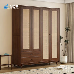 Black Walnut Solid Wood Wardrobe <b>Cabinet</b> Freestanding Single Door Storage Unit <b>Rustic</b> Style for Farmhouse Bedroom - Product Image 4