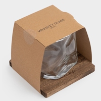 Ensemble de verres en verre avec boîte cadeau et sous-verres en bois, formes irrégulières créatives, verre à whisky