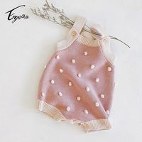 Romper de bebé de punto 3D de lujo con estampado de palomitas de maíz, 100% algodón, con lunares, elegante traje de sol para bebé, top personalizado de boutique