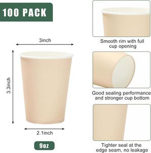 Custom Biodegradable to Go <b>Disposable</b> Craft Paper Double Wall Food Grade Tea Coffee <b>Cup</b> with Lid Customizable Size & Color - Product Image 2