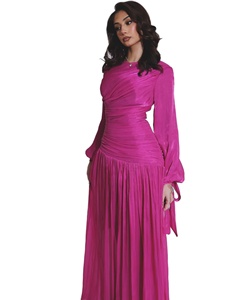 Abito Abaya Lignes per Donne Musulmane, Vestito Islamico Modesto a <span class=keywords><strong>Maniche</strong></span> Lunghe, Elegante Abito Lungo in Poliestere Anti-Pilling - Product Image 1
