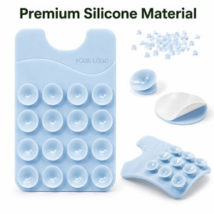 Support de téléphone adhésif en silicone avec logo personnalisé, fixation par ventouse, support mains libres pour smartphone, pour miroir, douche, salle de sport, cadeau promotionnel - Product Image 6