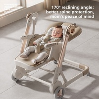 Chaise haute pour bébé, pliable en un clic, multifonction, pousser/basculer, sécurité, plastique, 0-6 ans