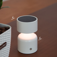 Kanlong Lampe de table solaire rechargeable à 3 niveaux de luminosité avec interrupteur tactile à 8 LED 9*9*14.8cm