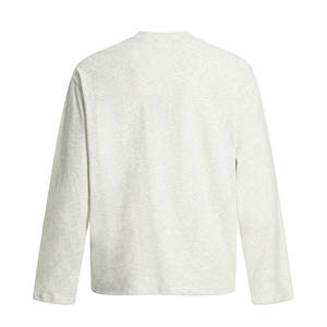 T-<span class=keywords><strong>shirt</strong></span> décontracté à manches longues surdimensionné gris chiné style streetwear rétro avec imprimé croquis de moto tout-terrain pour homme - Product Image 2