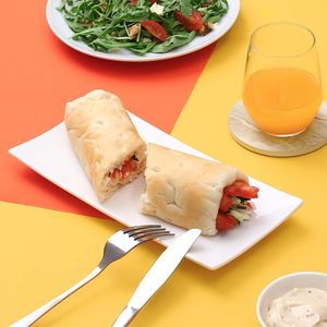 Plato de servir rectangular Blanco japonés, Juego de 4 platos de servir para pasteles de Sushi, postres, platos de cena de porcelana para <span class=keywords><strong>Restau</strong></span> de 25,4 cm - Product Image 3