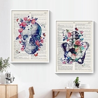 Affiches d'art nordique, anatomie, organes humains, cœur, cerveau, décoration murale intérieure, images, peinture sur toile