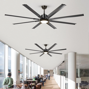 Khách sạn hiện đại biệt thự trang trí nhà máy trực tiếp-Blades Đen LED quạt trần tinh khiết Đồng DC động cơ tuôn ra núi quạt trần ánh sáng - Product Image 4