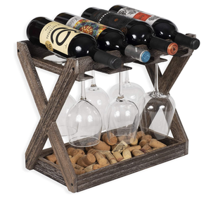 High Quality Rustic Grey Wood <strong>Wall</strong> Mounted <strong>Wine</strong> <strong>Rack</strong> with Chalkboard for Displaying Your <strong>Wine</strong> Glass Bottles - Product Image 2