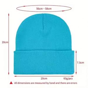 Casquette en tricot unisexe personnalisée avec logo brodé, bon marché, couleur unie, chaude, pour femme et homme, bonnet en acrylique - Product Image 2