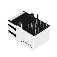 Conector RJ45 Magnético Integrado Ethernet Blindado EMI de 1 Puerto 10/100Base-T Compatible con Belfuse SI-50154-F con LED