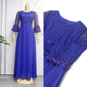 Robes de fête africaines grande taille pour femmes, robes de mariée élégantes en dentelle Ankara Dashiki, robes maxi musulmanes turques tendance - Product Image 5