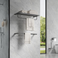 Brosse en acier inoxydable personnalisée, ensemble de quincaillerie de salle de bain, porte-serviettes mural, porte-rouleau de papier, ensemble d'accessoires de salle de bain