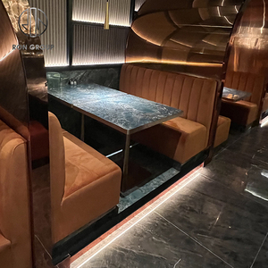 China Luxe Commerciële Café Lederen Restaurant Sofa Booth Zitmeubeltafel Voor Home <span class=keywords><strong>Bar</strong></span> Custom Marmer Graniet Modern - Product Image 1