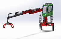 Grue télescopique forestière haute performance montée sur camion pour la manutention du bois