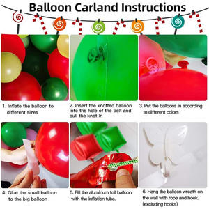 97 pièces rouge vert or ballons décorations de fête Explosion étoile feuille ballons décor de noël noël ballon <span class=keywords><strong>guirlande</strong></span> arc Kit - Product Image 4