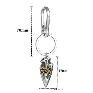 Porte-clés de style viking nordique en acier inoxydable avec pendentif flocon de neige, accessoire en cuir pour homme, cadeau, breloque - Product Image 4