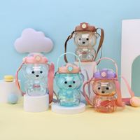 Nouvelle gourde en plastique de style personnalisé, grande capacité, forme d'ours de dessin animé, pour enfants