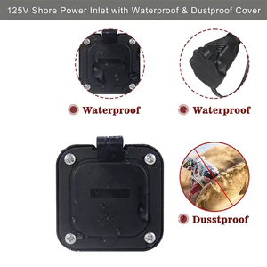 AC Power Inlet Plug 2 Pole 3 Wire SJTW NEMA 5-15 RV Flange Inlet 15A Port US Y Splitter <b>Extension</b> Cable for Home Appliance - Product Image 4