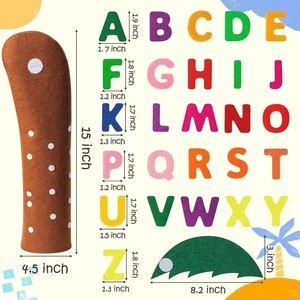 Jouet éducatif Montessori en feutre avec chiffres et lettres, motif pomme/coquillage, détachable, <span class=keywords><strong>interactif</strong></span>, avec attaches auto-agrippantes. - Product Image 6
