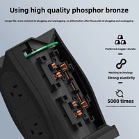 Prise verticale intelligente standard américaine-britannique avec 4 prises de tour multifonctions de charge USB