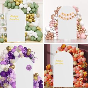 Penutup lengkungan pernikahan atas bulat <span class=keywords><strong>2</strong></span> sisi putih spandeks elastis dalam stok latar belakang untuk pesta Natal Paskah Baby Shower & ulang tahun - Product Image 5