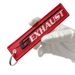 Wholesale Custom Aircraft Aviation Woven Fabric Personalized Remove Before You Fly Embroidered Key Chain <b>Rings</b> - Product Image 1
