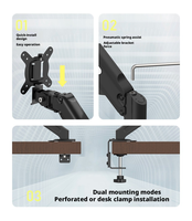 Support d'affichage double écran deux-en-un pour bras robotisé, installation sans perçage, table de serrage pour bras robotisé