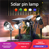 Lampe de jardin extérieure étanche IP65 à LED RGB, projecteur paysager alimenté par énergie solaire
