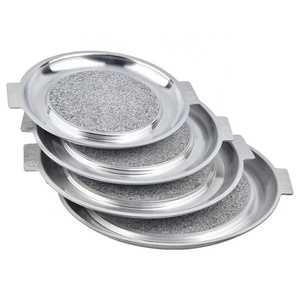 韩式不粘牛排烧烤盘烤鱼烧烤石料理盘圆形铁板烧铁板烧 - Product Image 1