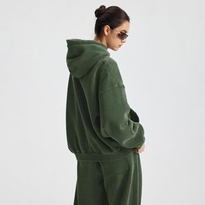 FOXA Sweat-shirt à capuche surdimensionné pour femme, en molleton avec poches, anti-boulochage, en coton - Product Image 4