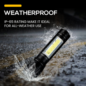 NEW IP65 5 Wát 400LM MINI Pocket Tactical Torch Đèn Pin Sạc Pin Zoomable Dimmable Usb Đèn Pin Di Động Với XPE + COB - Product Image 3