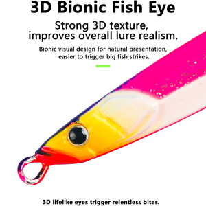Señuelo de pesca lenta de 80g con efecto UV que brilla en la oscuridad, ojos biónicos para pesca en el mar de macarela, pargo y pez verde - Product Image 5