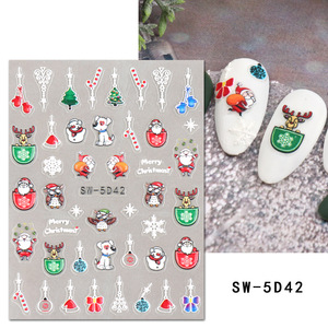 5D Navidad luz brillo <span class=keywords><strong>uñas</strong></span> en relieve pegatinas árbol <span class=keywords><strong>de</strong></span> Navidad copos <span class=keywords><strong>de</strong></span> nieve <span class=keywords><strong>diseño</strong></span> <span class=keywords><strong>de</strong></span> algodón <span class=keywords><strong>2023</strong></span> invierno manicura SW-5D113 - Product Image 6