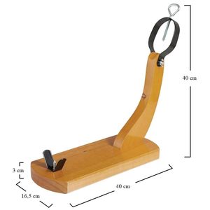 <b>Wooden</b> Ham Holder With Iron <b>Clamps</b> 40x16.5x40 Cm Gondola Model For Precise Hand Cutting Meat And Poultry Tools - Product Image 2