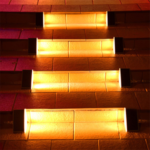 Sản phẩm mới RGB ấm trắng hình tam giác ngoài trời Vườn đèn cầu thang an ninh trang trí nội thất năng lượng mặt trời bước đèn - Product Image 1
