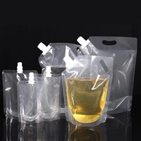 Pochette souple personnalisée en PE, résistante à l'humidité, avec bec verseur, pour emballage alimentaire, lait, liquides, gelée, jus de fruits (mangue)