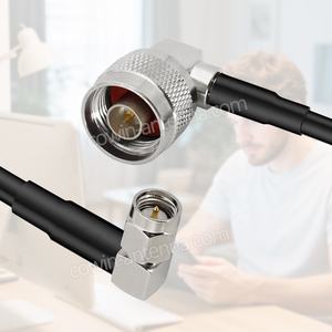 <span class=keywords><strong>Cable</strong></span> <span class=keywords><strong>Coaxial</strong></span> <span class=keywords><strong>RG58</strong></span> de 50 Ohmios con Conector SMA Macho a N Macho en Ángulo Recto de 90 Grados para Comunicación, Uso Industrial en Exteriores - Product Image 1