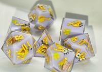 Jeu de dés polyédriques en résine de 7 pièces avec thème personnalisé Bob l'éponge pour les jeux de rôle de table D&D