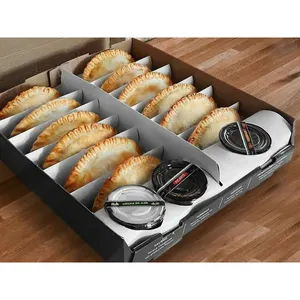 Boîte d'emballage d'empanadas avec logo personnalisé, boîtes en carton pour emballage de sauce individuelle avec compartiment séparateur