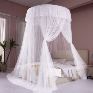 Dosel de Cama Redondo Azul Claro Estilo Americano con Bordado de Princesa y Mosquitero con Bordado Elegante - Product Image 2
