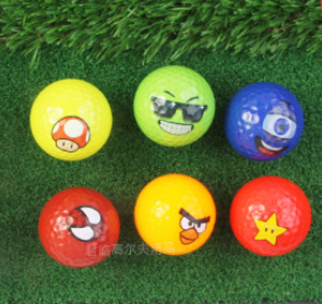 Vente en gros de balles de golf en caoutchouc à l'effigie de dessins animés en colère, 2 pièces, haute durabilité, en stock - Product Image 4