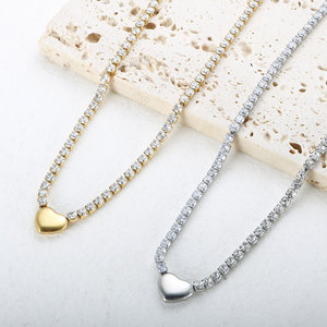 Collar de Moda Personalizado de Acero Inoxidable 316L con Baño de Oro PVD de 18K, Joyería Fina, Collar de Zirconia Tipo Tenis para Mujer - Product Image 3
