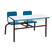 Ensemble de bureau et chaise double pour étudiants, structure en acier, bureau scolaire durable pour salle de classe